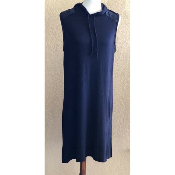 bobeau Dresses & Skirts - New Bobeau Black Active Cover Up Womens Size XS Velour Trim Hooded Dress
